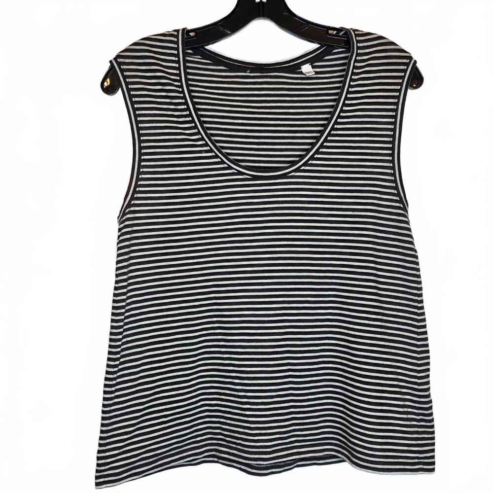 Vince Brown cream striped cotton tank Women's Size Medium super soft!